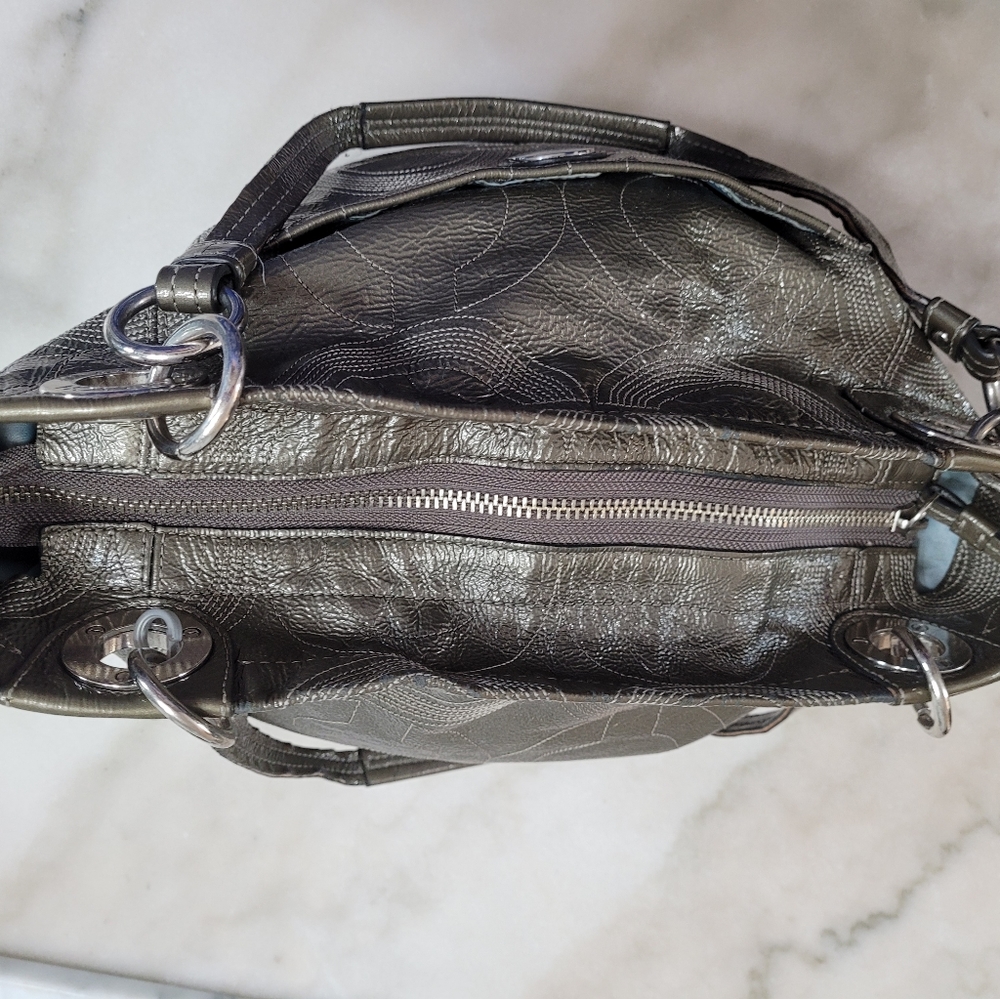 Coach Metallic Grey Bag